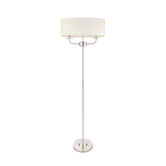 Nixon Floor Lamp | Bright Nickel/Vintage White