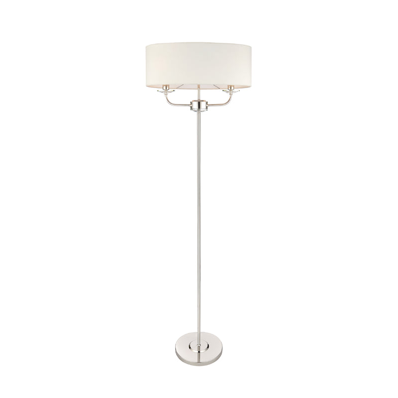 Nixon Floor Lamp | Bright Nickel/Vintage White