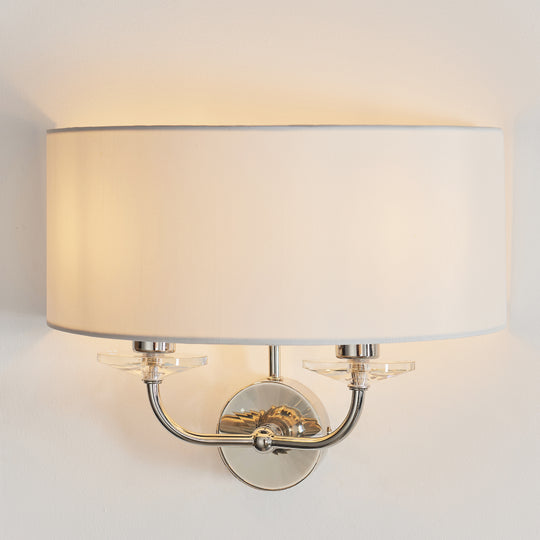 Nixon Wall Light | Bright Nickel/Vintage White