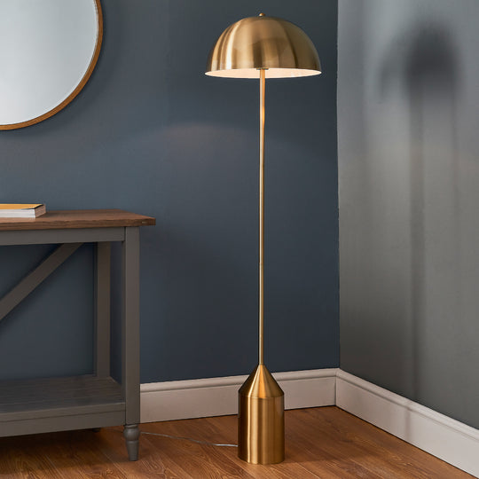 Nova Floor Light | Antique Brass/Gloss White
