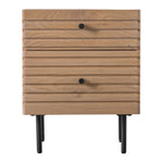 Okayama Japandi 2 Drawer Bedside Table | Natural Oak