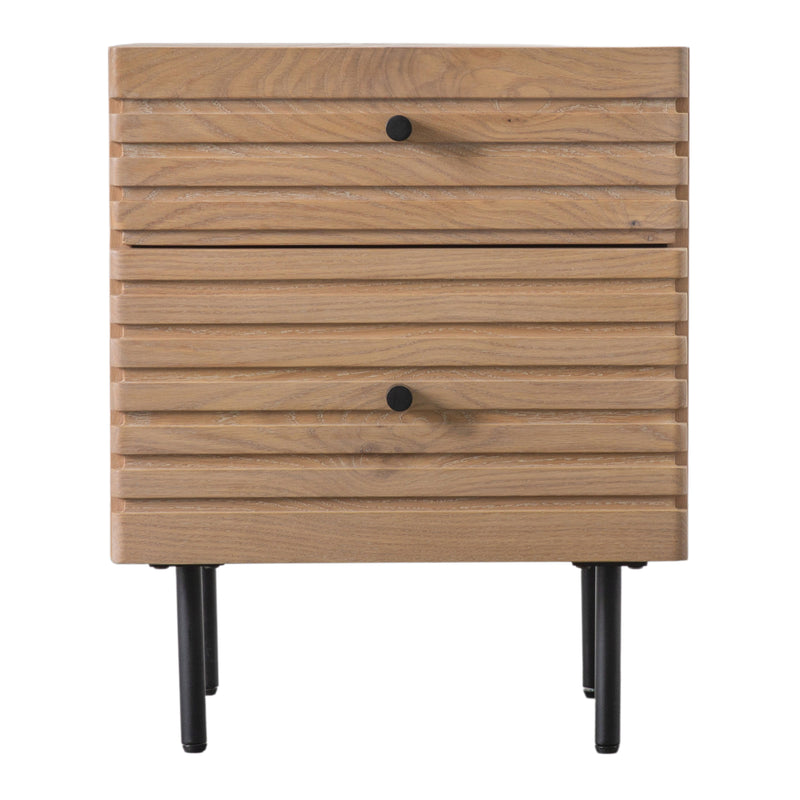 Okayama Japandi 2 Drawer Bedside Table | Natural Oak