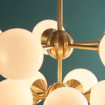 Oscar 11 Bulb Pendant Light | Brushed Gold/Gloss White