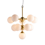 Oscar 11 Bulb Pendant Light | Brushed Gold/Gloss White