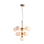 Oscar 11 Bulb Pendant Light | Brushed Gold/Gloss White