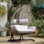 Outdoor Adanero Hanging 2 Seat Egg Chair | Natural Wicker