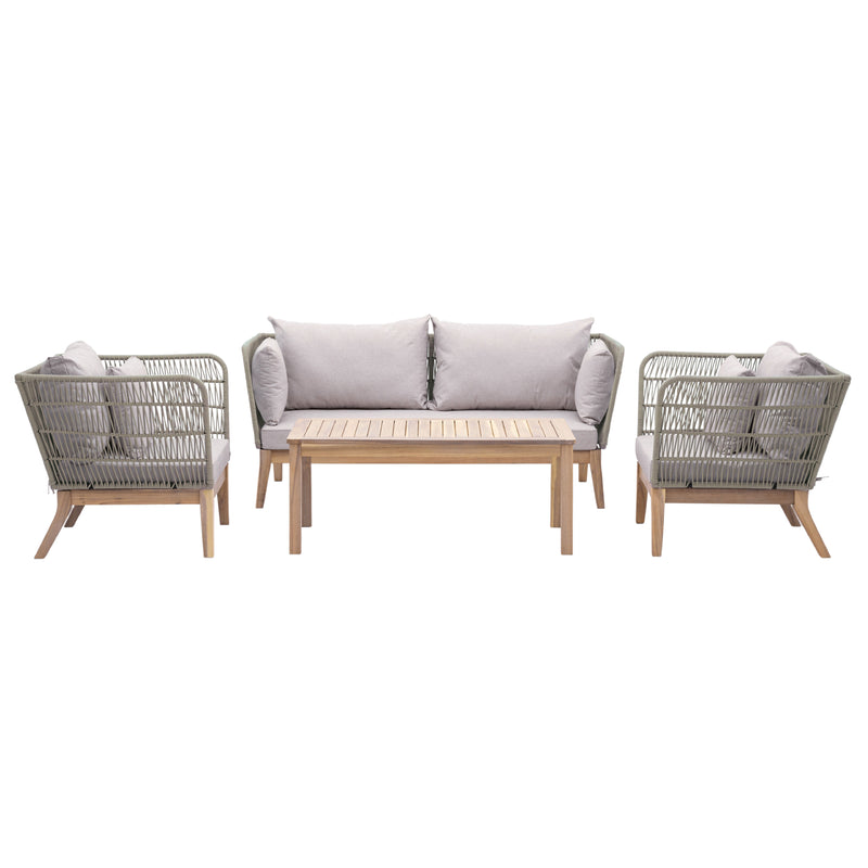 Outdoor Cataldo Lounge Set | Natural Acacia