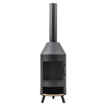 Outdoor Firenze Chiminea with Pizza Shelf | Black Iron | 50cm