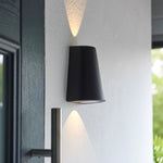 Outdoor Helm Double Wall Light | Black | 16cm