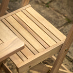 Outdoor Lindos 4 Seat Folding Dining Set | Natural Acacia