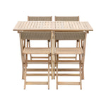 Outdoor Lindos 4 Seat Folding Dining Set | Natural Acacia