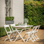 Outdoor Lindos 4 Seat Folding Dining Set | White Acacia