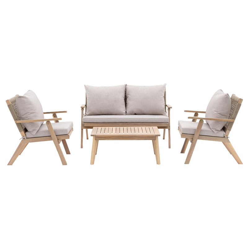 Outdoor Marina Lounge Set | Natural Acacia