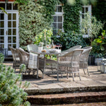 Outdoor Menton 6 Seat Oval Dining Set | Stone Grey Rattan