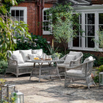 Outdoor Menton Country Sofa Dining Set | Stone Grey Rattan