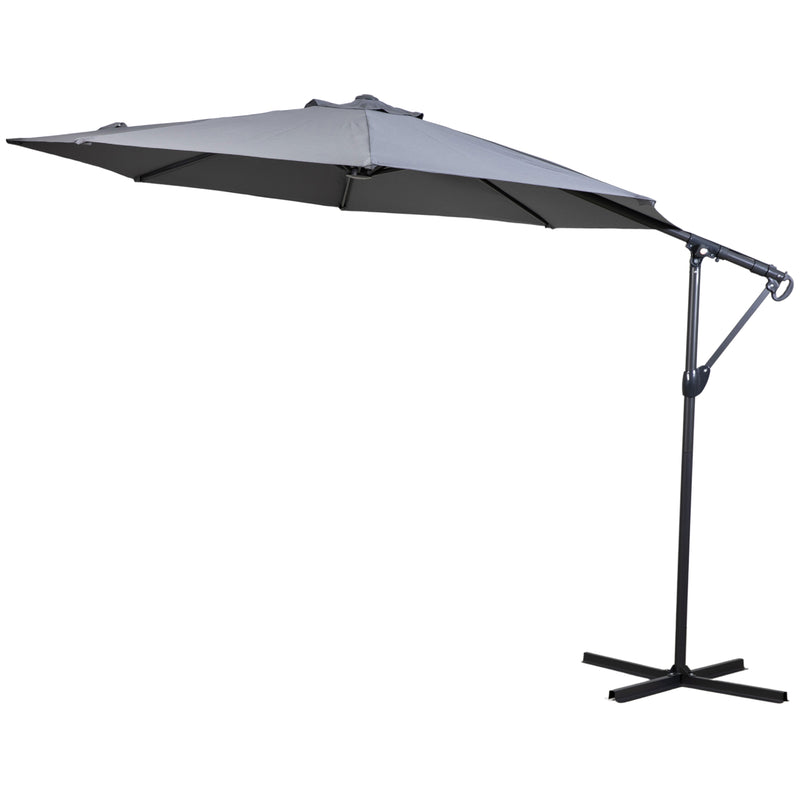 Outdoor Vazzano Cantilever Parasol | Grey | 3m