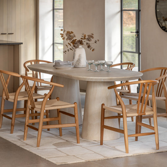 Pedra Oval Dining Table | Travertine