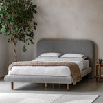 Rabley Boucle Bed Frame | Stone Grey