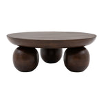 Sculpt Retro Round Coffee Table | Dark Mango Wood