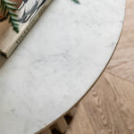 Soho Round Marble Top Coffee Table | Natural Mango Wood