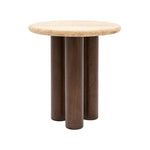 Trevi Round Stone Top Side Table | Dark Mango Wood