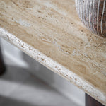 Trevi Stone Top Console Table | Dark Mango Wood