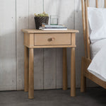 Wycombe Nordic Bedside Table with Drawer | Natural Oak