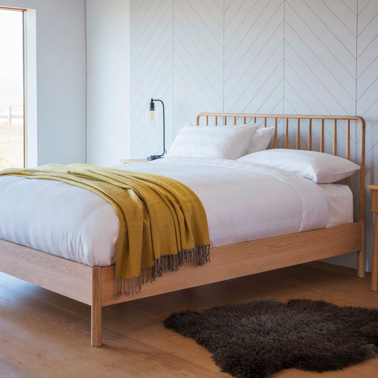 Wycombe Nordic Spindle Bed Frame | Natural Oak