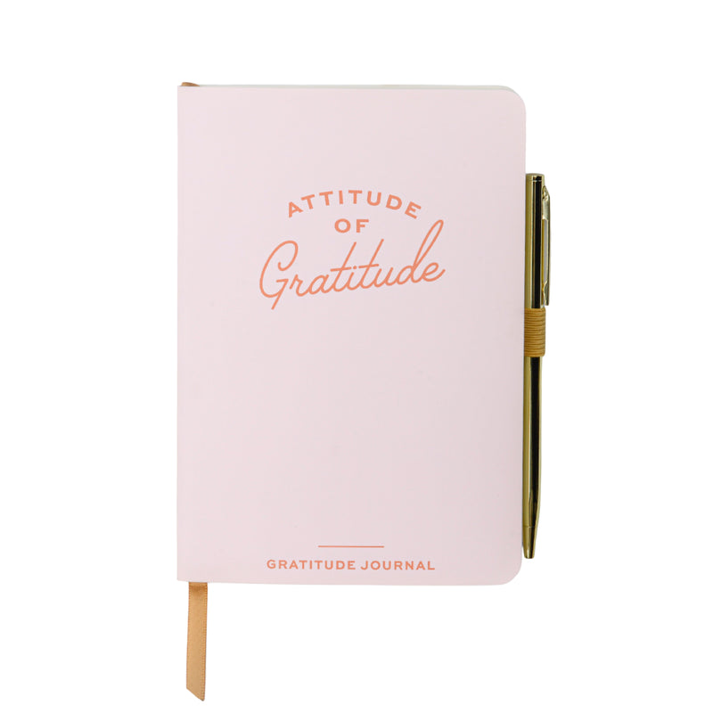 'Attitude of Gratitude' Guided Journal with Pen | Pastel Pink