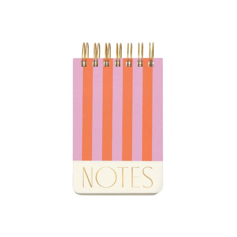 Twin Wire 'Notes' Notebook | Pink & Red Stripes