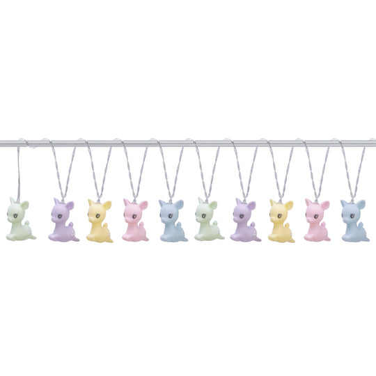 LED String Lights | Multi Coloured Pastel Jumping Deer | 10 Lights