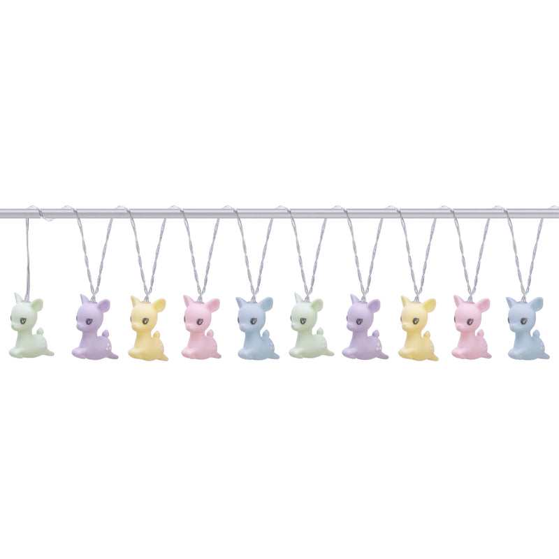 LED String Lights | Multi Coloured Pastel Jumping Deer | 10 Lights