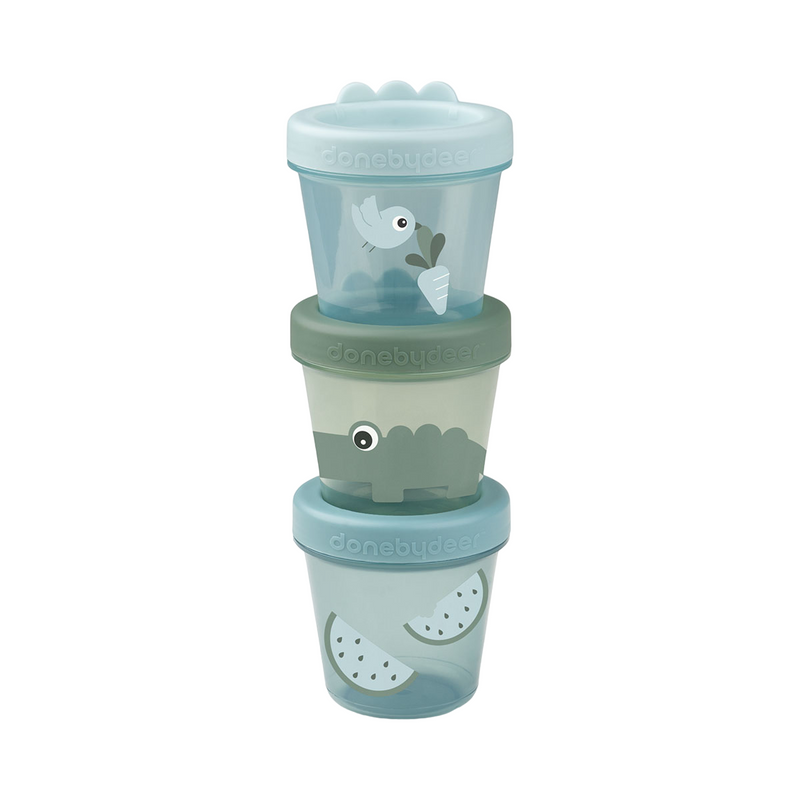 Croco Baby Food Containers | Green | Pack of 3