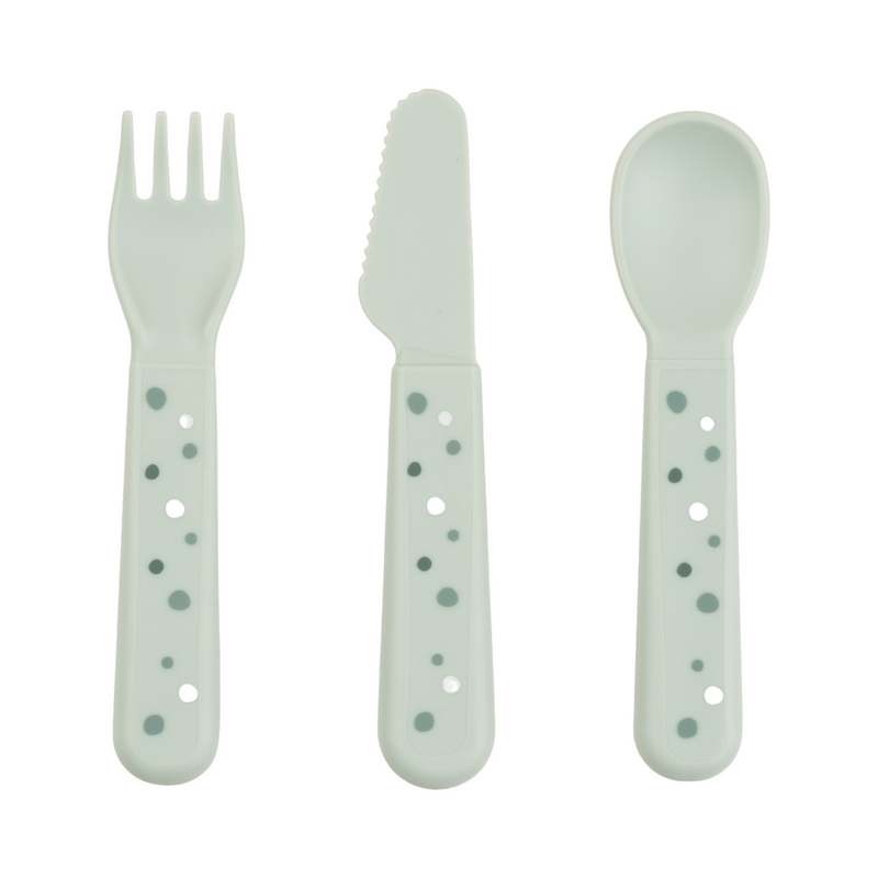 Foodie Cutlery Set | Happy Dots | Green