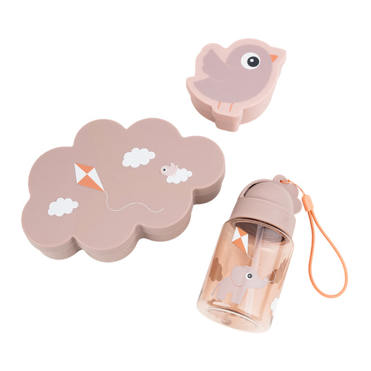 Playground Lunch & Snack Box with Straw Bottle | Powder Pink