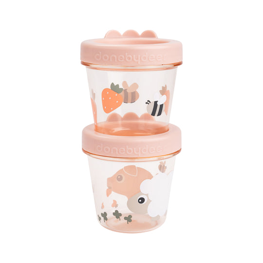 Tiny Farm Baby Food Containers | Set of 2 | Powder Pink
