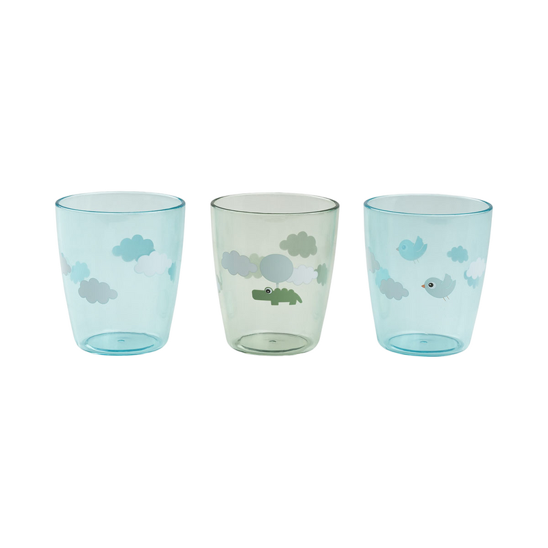 Yummy Mini Happy Clouds Glass Set | Green | Pack of 3