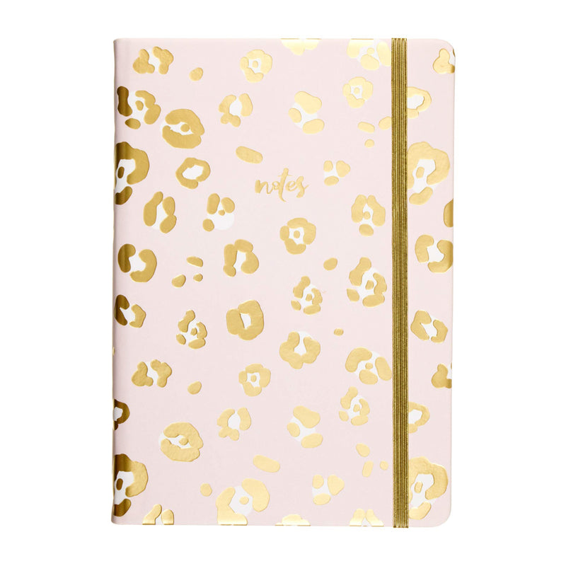 A5 Lined Hardcover Journal | Pink Leopard Print