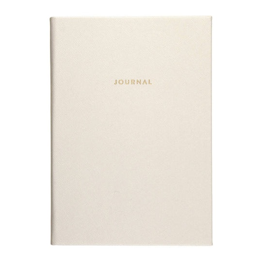 A5 Lined Hardcover Journal | White Saffiano