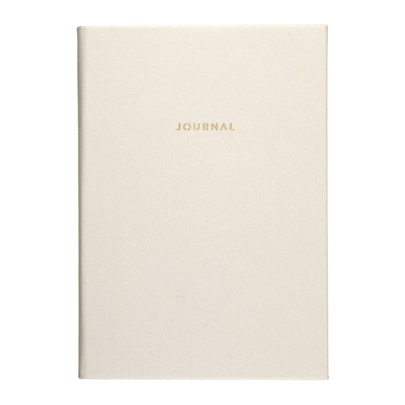 A5 Lined Hardcover Journal | White Saffiano