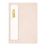 A5 Lined Hardcover Journal with Pen & Holder | Pink & Gold