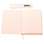 A5 Lined Hardcover Journal with Pen & Holder | Pink & Gold