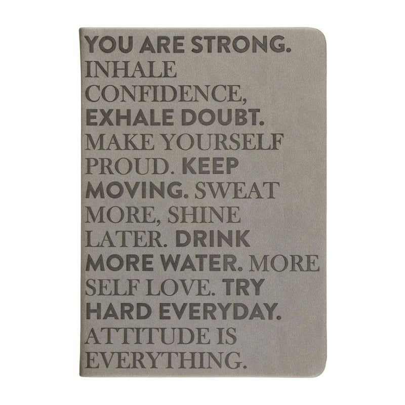 A5 Soft Cover Guided Fitness Journal | You Are Strong | Greige