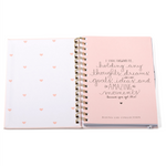 A5 Vegan Leather Spiral Journal | Be Happy | Powder Pink