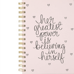 A5 Vegan Leather Spiral Journal | Her Greatest Power | Powder Pink