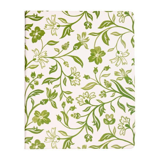 Desk Journal with Bookmark | Watercolour Florals | Sage Green | 8x10"