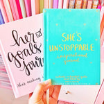 'She's Unstoppable' Guided Hardcover Journal | Teal | 5x7"