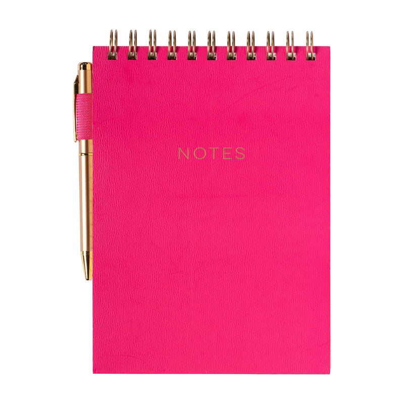 Spiral Steno Pen Pad | Hot Pink | 6x8.5"