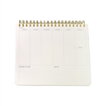 Spiral Undated Weekly Desk Planner | Black & Gold | 10x8"