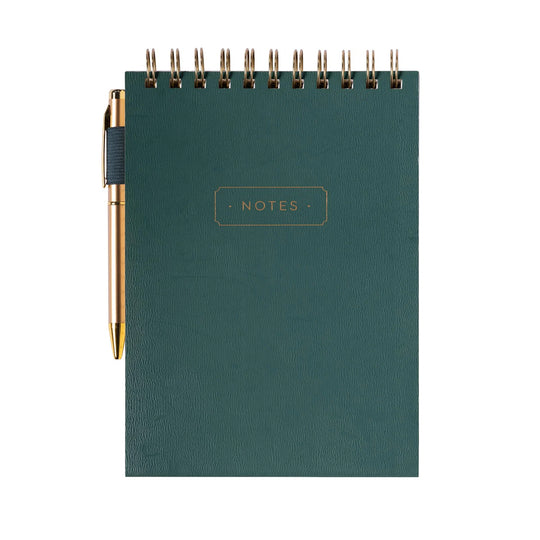 Steno Sheet Pad with Pen Holder & Pen | Forest Green